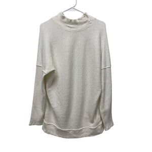 We The Free Casey Mock neck top long sleeve sweater ivory size small